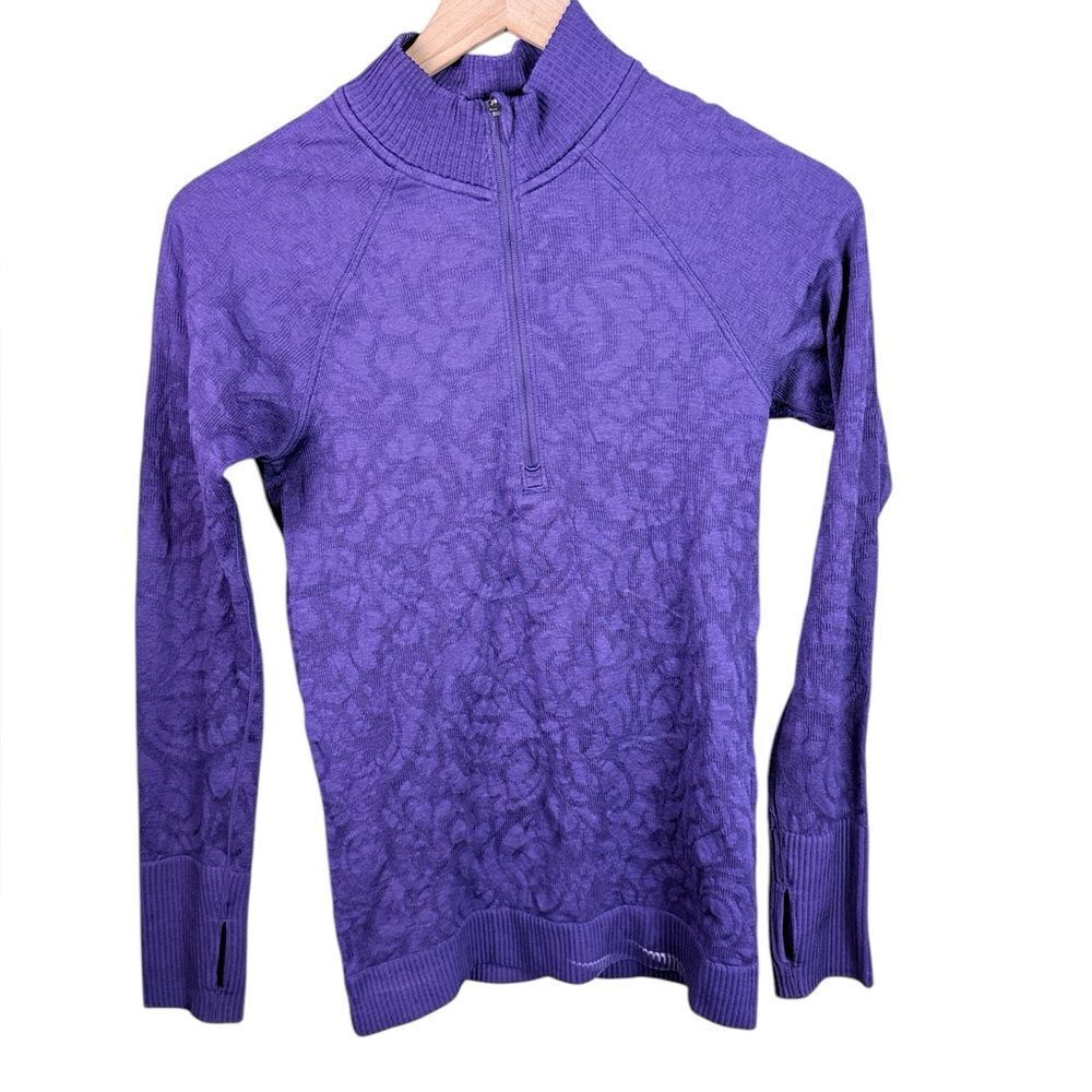 Lululemon Purple Pattern 3/4 Zip Sweatshirt